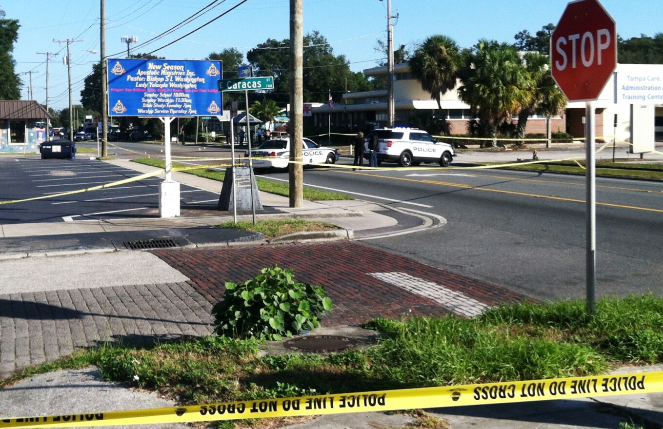 The murder scene along Nebraska Avenue